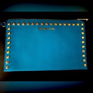 Michael Kors turquoise clutch